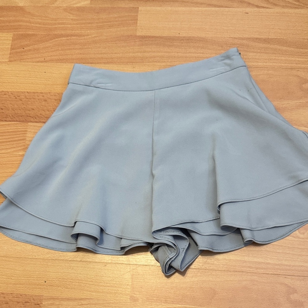 Zara Light Blue Layered Flounce Skort